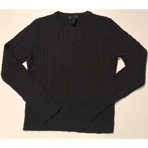 Express Design Studio Womens Size M Black Cable Knit Cashmere Blend Sweater